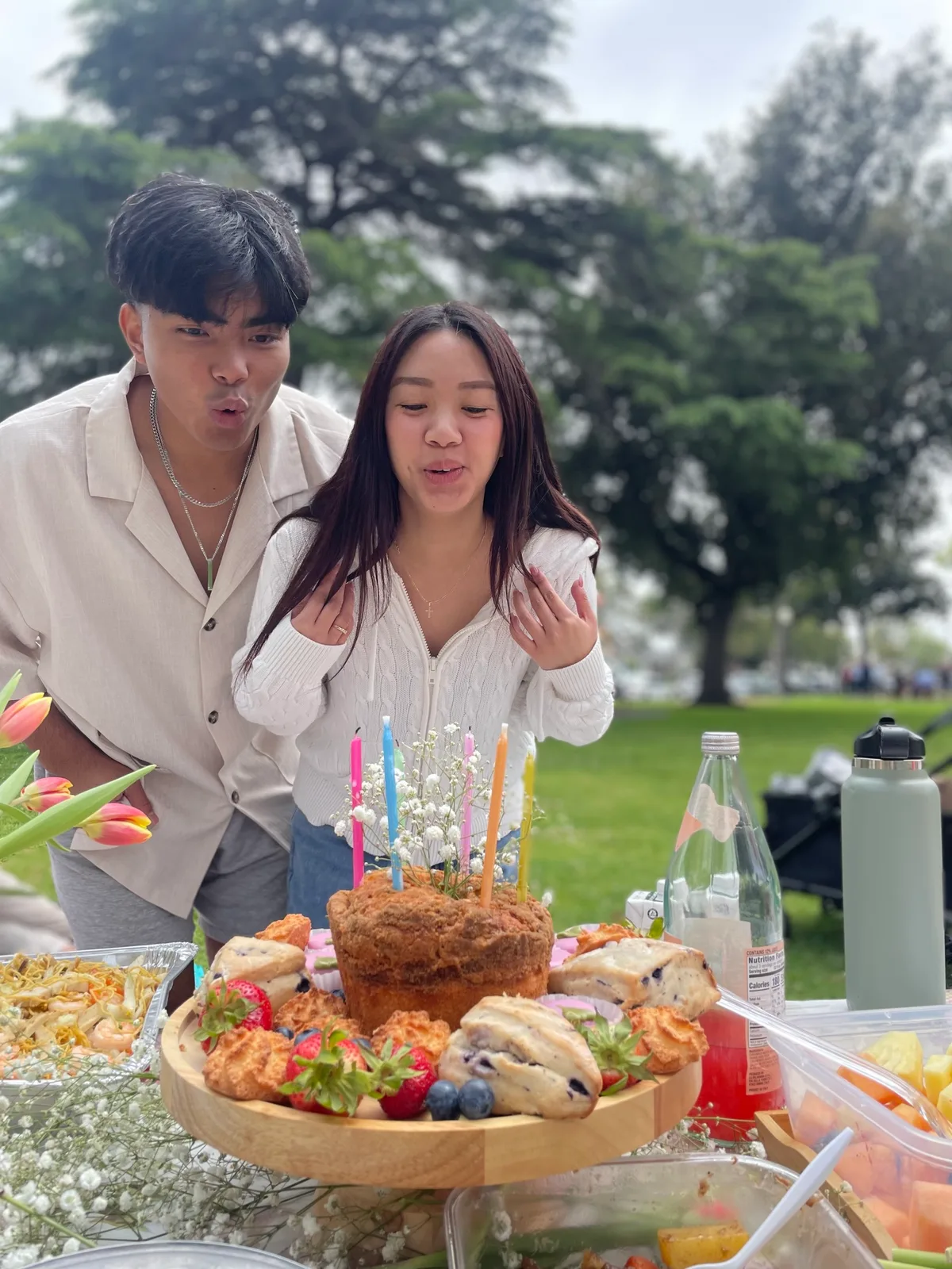 Edwin and Grace celebrating Grace's 25th birthday in Hawaii