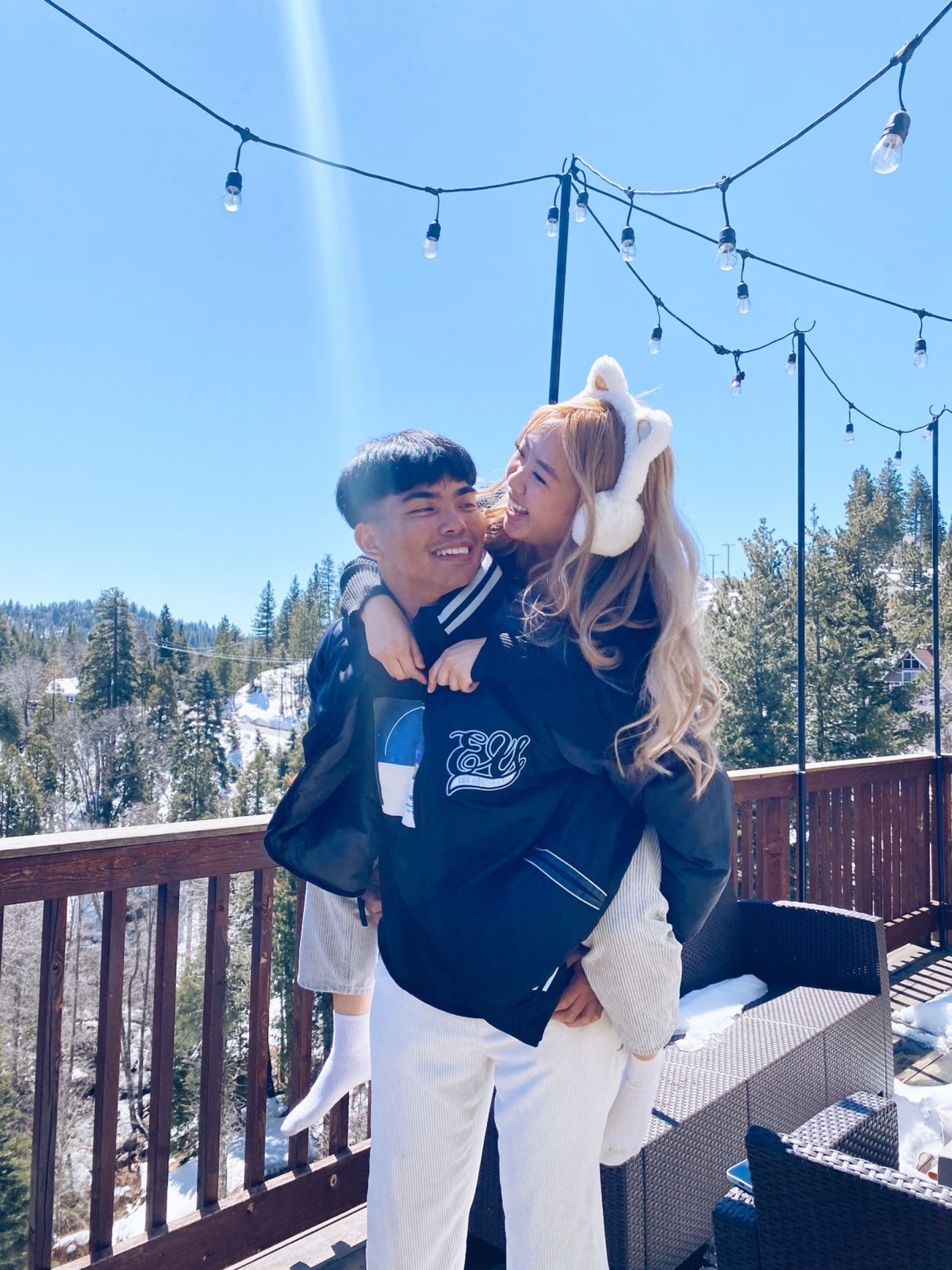 Edwin and Grace during their Big Bear retreat in the snow