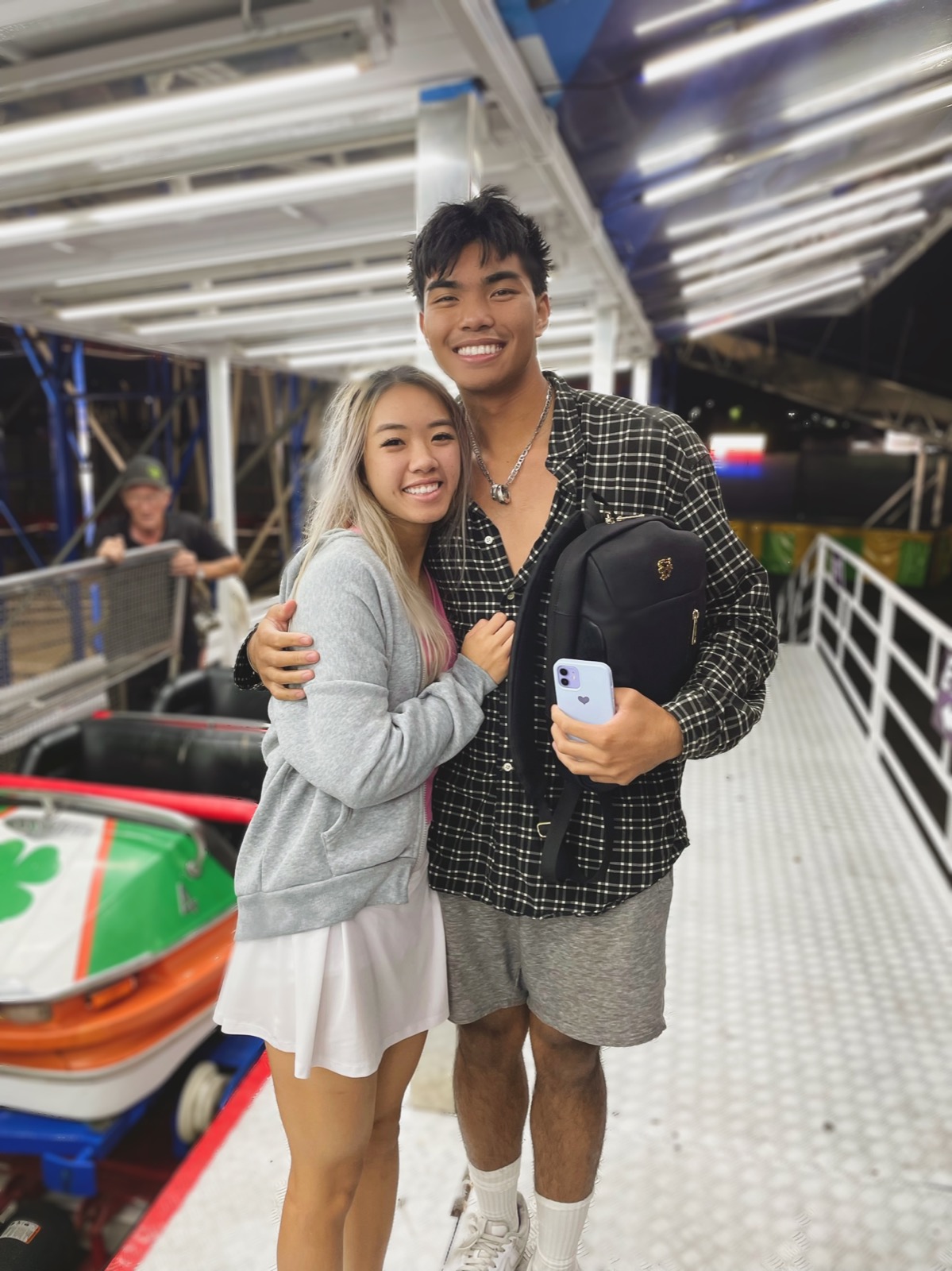 Edwin and Grace at a fair near Santa Anita Mall during an early date